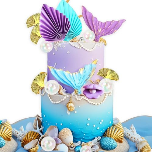 JeVenis Mermaid Cake Toppers Under the Sea Cake Decoration