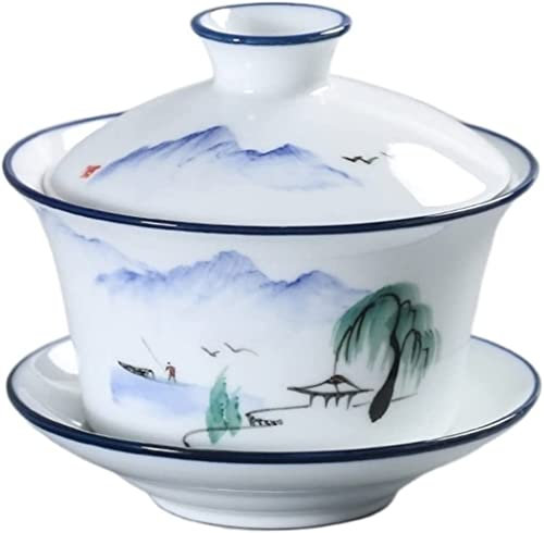 Tasses à thé, bols, service à thé, bol couvert, tasse chinoise rétro peinte à la main en céramique, tasse à thé Gaiwan, soupière faite à la main, accessoires de service à thé en porcelaine, tasse per