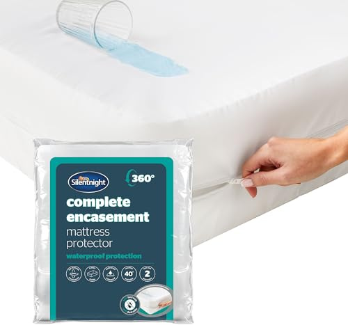 Silentnight Complete Encasement Waterproof Mattress Protector - 30cm Deep Zip Protection Against Allergens & Spillages For a Fresh Hygienic Bed - Quiet Rustle Free - Hypoallergenic & Washable, King