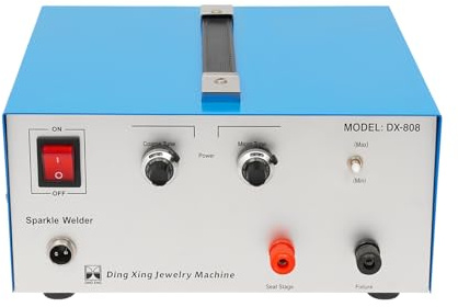 Soudeuse à bijoux 600 W - Poste à souder par points - 80 A - Outil pour bijoux - Bleu - 0,5-1,5 mm - Platine, or, or K, argent et acier