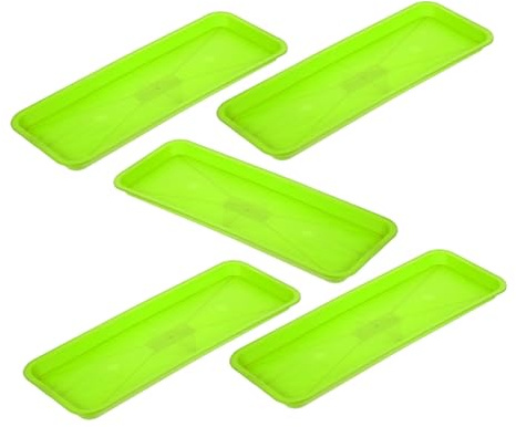 JOINPAYA Set 5 Pezzi Vassoi Rettangolari in Plastica Pp per Piante, Elegante Vassoio Raccogligocce Protezione da Perdite per Giardino e Piante in Casa