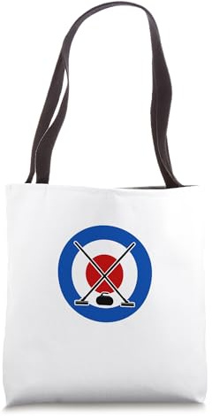 Curling Brooms with Stone and Bullseye Tote Bag
