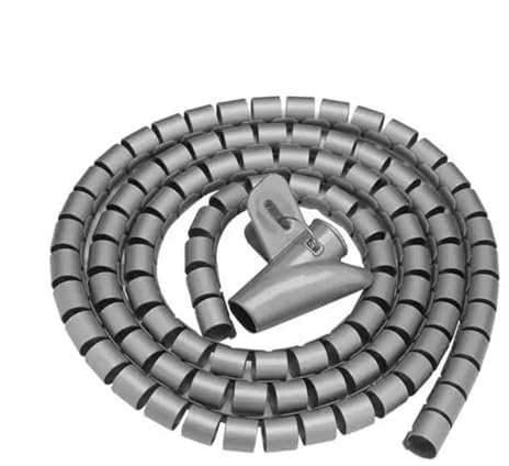 Spiralkabeln är viken 1 meter spiralformad kabelbindare, flerfärgad, 16-42 mm innerdiameter med klämma(Grijs,28mmX1meter)