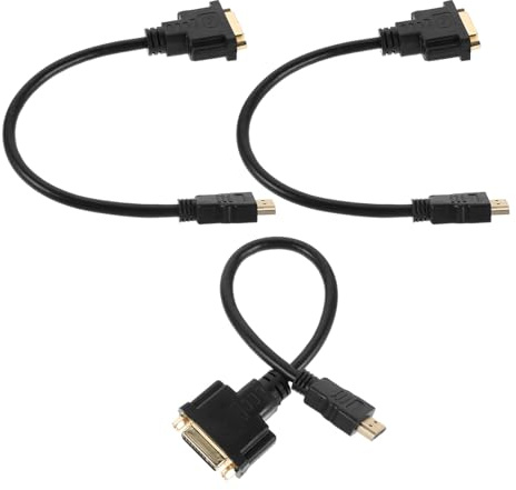 NUOBESTY 3pièces Adaptateur Dvi vers Interface Multimédia pour Téléviseur Convertisseur Connecteur Mâle vers Femelle Câble Adaptateur Vidéo pour Ordinateurs et Appareils Haute Résolution
