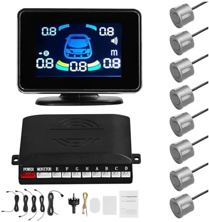 Système De Radar De Recul Radar Recul Arrière pour Voiture Capteur Stationnement Support Avant Avertisseur Sonore(Grey)