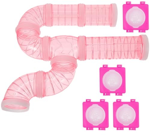JEWEDECO Tunnel in Plastica per Criceti Esterno alla Gabbia, Set 1 Tubo Trasparente Resistente per Giochi e Avventure del Tuo Animale Domestico