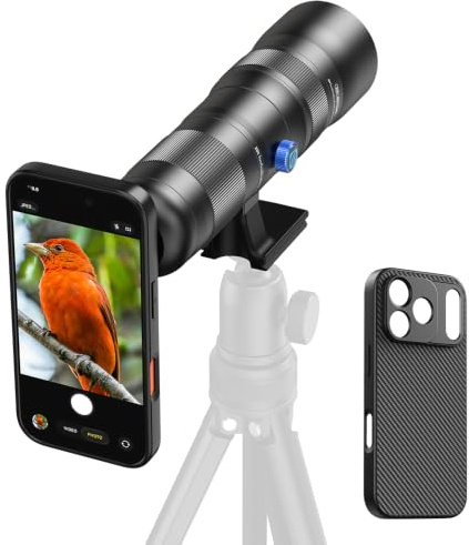APEXEL 20-60X Zoom Lens with Integrated Case for iPhone 17 Pro-Professional Telephoto Zoom Lens