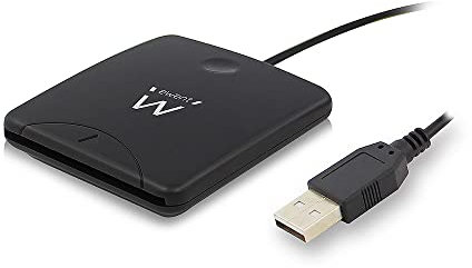 Ewent Lettore di smart card - Lettore di schede e carte d'identità - Porta USB - compatibile con PC/SC e WHQL, nero