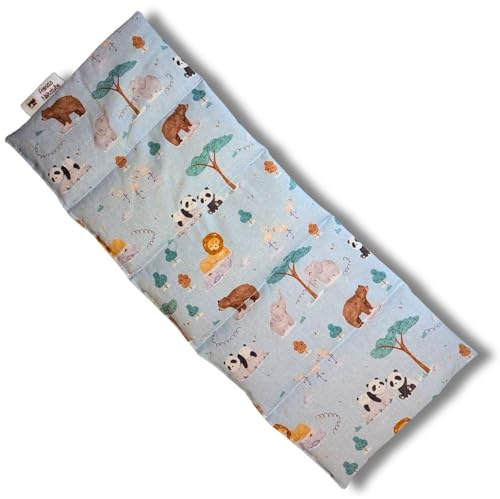 Franzis Nähstube 50x20cm Dinkelkissen Wildlife in 100% Baumwolle I Körnerkissen Dinkel 50x20 für Mikrowelle I Wärmekissen, Dinkelkernkissen, Nackenwärmekissen