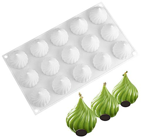 Dubens 15 Hole Spiral Silicone Baking Mould - White