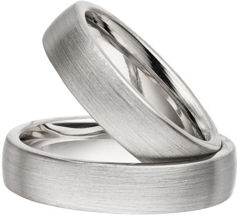 Partnerringe Silber 925 Paarpreis Massiv 5 mm Breite Nickelfrei Freundschaftsringe Trauringe Eheringe 100% Made in Germany- Inkl. Gratis Etui + Gravur (Längsmatt)