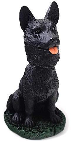 Animal Den German Shepherd Black Dog Bobblehead Figure for Car Dash Desk Fun Accessory