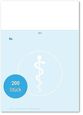 Frank Paperman® | 2x Rezeptblock Privatrezept blanko | 200 Blätter | 2 Blöcke à 100 Blätter | Privatrezepte blau für Ärzte im DIN-A6-Format | Arzt Zubehör