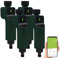Royal Gardineer ZigBee Wasserzähler: 4er-Set Zigbee-Bewässerungscomputer mit Ventil, App- & Sprachsteuerung (Bewässerungsventile ZigBee, Bewässerungssysteme, Gartenschlauch)