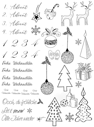 Kerzensticker WEIHNACHTEN auf Transferfolie DIN A5, Kerzentatoofolie, Adventskerzenfolie, Kerzenfolie (DIN A5)
