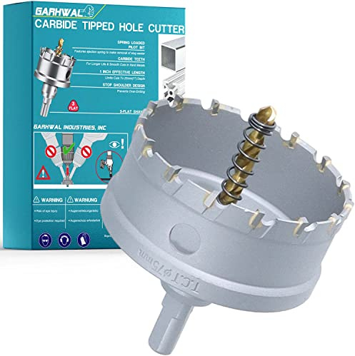 GARHWAL - Ø 75mm Hochleistungs-Hartmetall-Lochsäge mit Hartmetall-Zähnen für Schneidarbeiten in Stahl, Edelstahl, Aluminium und Kunststoff - Industriequalität, langlebig und schnellere Bohrergebnisse