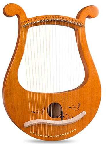 EIERFSKIOT Lyre Harfe Lyra-Harfe, massives Mahagoni-Lyra-Instrument, tragbare 19-saitige Harfe für Kinder, Erwachsene(Color:B,Size:)
