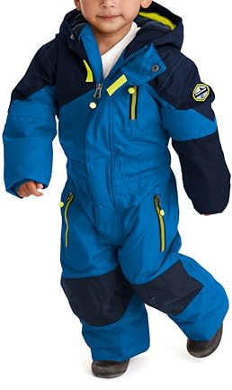 Killtec Mini tuta/tuta da sci Kesley con cappuccio e paraneve, blu reale, 122/128