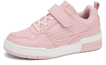 LUCKY STEP Baskets Slip-on Enfant – Confortables et Décontractées, Baskets Basses avec Sangle pour École, Tennis et Sport, pour Garçons/Filles (Rose, 1US-32EU-13UK)
