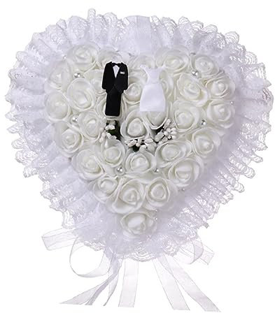 Alipis Hochzeitskissen Spitzenträgerkissen Für Westernhochzeiten Eleganter Blumenbehälter