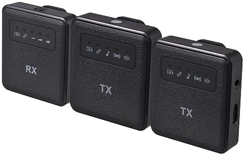 summina Ansteckmikrofon Kabelloses Ansteckmikrofon Kabelloses Kragen-Clip-Mikrofon Wiederaufladbares Mikrofonsystem 2,4 G kabelloses Kragen-Clip-Mikrofon, Clip-on-Mikrofon, Mikrofon-Sender und -