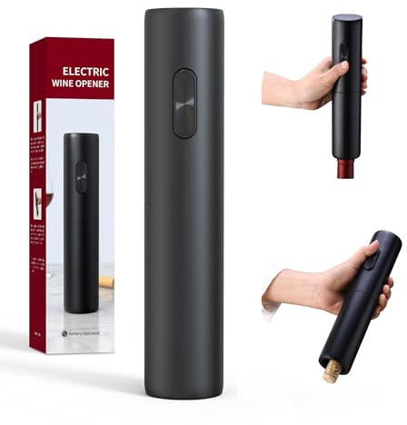 ANNIVERS Ouvre-bouteille de vin électrique - Tire-bouchon automatique - Fonctionnement à piles - Ouverture par simple pression - Facile à utiliser - Cadeau de vin - Bouchon de pneu électrique