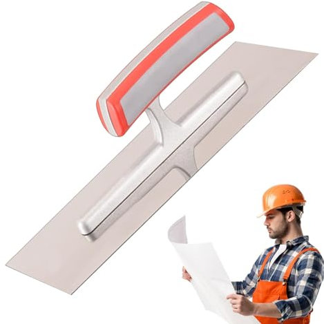 Cazzuola per cemento - Strumenti di finitura piatta per calcestruzzo, spatola manuale per muratura piatta, spatola per malta ergonomica, strumento leggero per calcestruzzo, cemento e cartongesso,