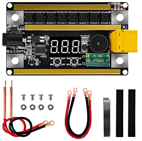 Crevyteg 12V 2400A Spots Welder Kit, DIY Mini Spots Welding Machine, Portable Spots Welder Control Board PCB Circuit Board for 18650 Lithium Battery (without housing) One