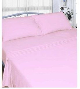 Rayyan Linen Thermo-Biber-Bettlaken, 100 % Baumwolle, gebürstet, luxuriös, weich, Bettlaken oder Kissenbezüge (Rosa, Einzelbett)