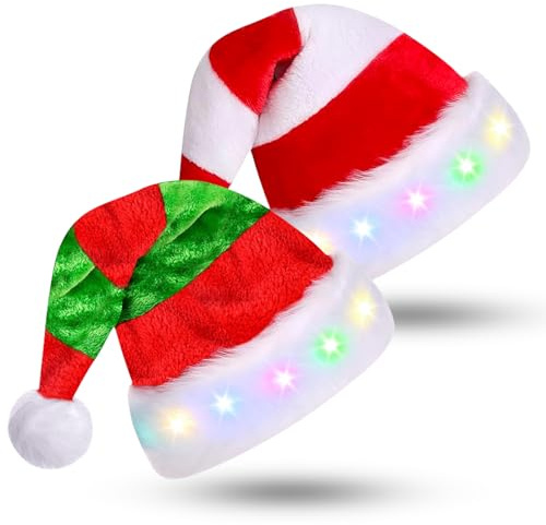 JOKILY Weihnachtsmütze, Plüsch Nikolausmütze mit Doppeltem Samt, Nikolausmütze Plüsch, Weihnachtszubehör für Weihnachts Weihnachtsfeiern Geschenk für Frauen, Männer