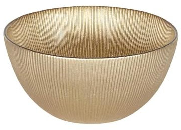 HOME DECO FACTORY, KA6134, Ciotola in Vetro Gold 70 cl, dal Design Elegante e Moderno, Ideale per zuppe, insalate e antipasti, Resistente e Facile da Pulire, Perfetta per Tutte Le Occasioni - Gold