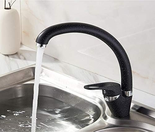 Küchenarmaturen, Schwarzer Küchenarmatur-Mischer, Doppelwaschbecken, Drehbar, Küchenwasserhahn, Einzelhalter, Einzelloch, Messing-Küchenarmaturen