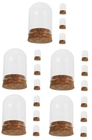 Alipis 5 Sätze Glasabdeckungsornamente Glaskuppel Mit Sockel Ausstellungskuppel Für Bastelmodelle Modell-ausstellungskuppel Aufbewahrungskuppel Für Figuren Glasvitrine Holz 4 Stück * 5