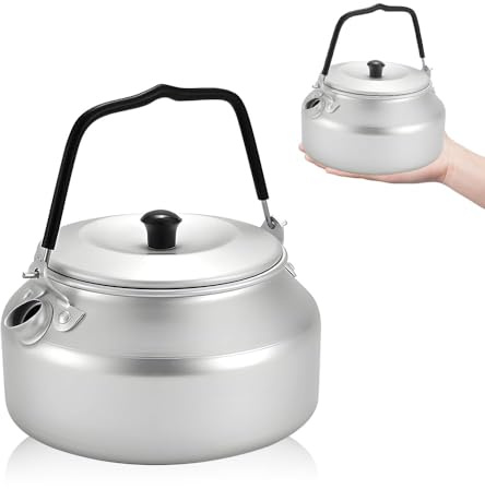 Casenly Wasserkessel aus Edelstahl, 0.8L Tragbare Campingkessel mit Anti Heißgriff, Camping Wasserkocher, Kaffeekanne Teekessel Wasserkocher für Kochen im Freien Picknick Wandern Camping Zubehör