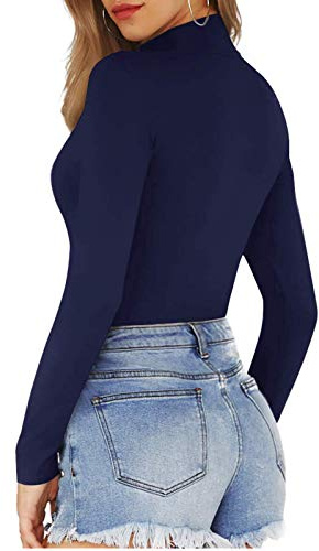 Generisch Damen Body Shaper, Langarm Overall mit Rollkragen, Damen-Bodys mit Stehkragen, Frauen Eng Unterziehbody Bodies Langarmshirt Slim Oberteil Elastisch Stilvoller Unterzieh-Body Tops