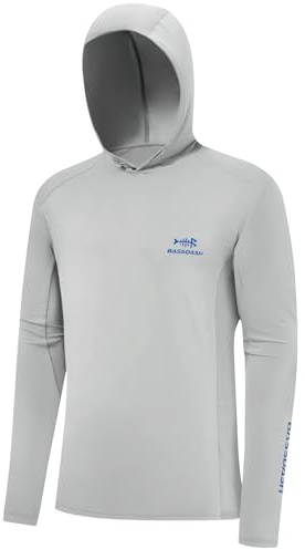Bassdash Hombres UPF 50+ Cordón Pesca Sudadera con Capucha Camisetas UV Protección Solar Manga Larga Senderismo al Aire Libre Camisetas con Capucha FS33M