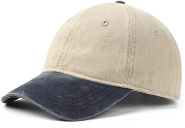 Zylioo XL/XXL Washed Cotton Baseball Cap Big Heads,Large Pigment Dyed Running Caps,Big Vintage Sports Cap for Outdoor Golf Tennis