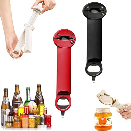 Abrelatas magnético multifuncional, abridor de botellas retráctil multifuncional 2025, abridor de latas ajustable y multifuncional, agarre de tapa de tarro, para manos débiles, artritis para personas