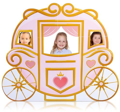 Geelin 47 Princess Carriage Cardboard Cutout Stand up Pink Princess Birthday Party Decoration Life Size Photo Booth Props for Girl Themed Birthday Backdrop Background Party Supplies