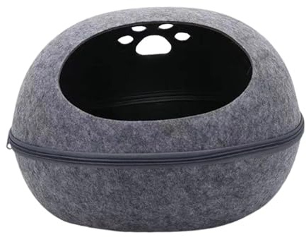 Fenteer Maison pour Maison de pour s D'Intérieur Lit Grotte Forme Oeuf Détachable Respirante Protection Meuble Anti Griffe Convient pour s D, Gris Foncé