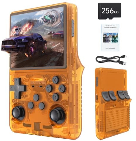CyplayMach Console portatile retrogaming R40S Pro 3.5″ IPS – Linux, 256 GB (oltre 30.000 giochi), Doppio joystick, batteria 3800 mAh