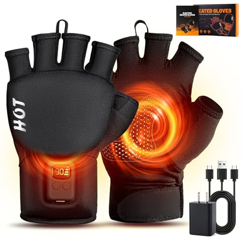 Auspicious beginning Rechargeable Heated Gloves for Women Man Work Mittens Electric Heated Glove Winter Warmer Cold Weather Thermal Gloves