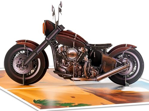 GREETING ART Pop-Up Karte Motorrad,Geburtstagskarte Motorrad,Vatertagskarte | 3D Motorrad Bike Karte,Motorrad Geschenke,Lustige Geburtstagskarte für Männer,Geldgeschenk für Motorradzubehör & Motorradhelm