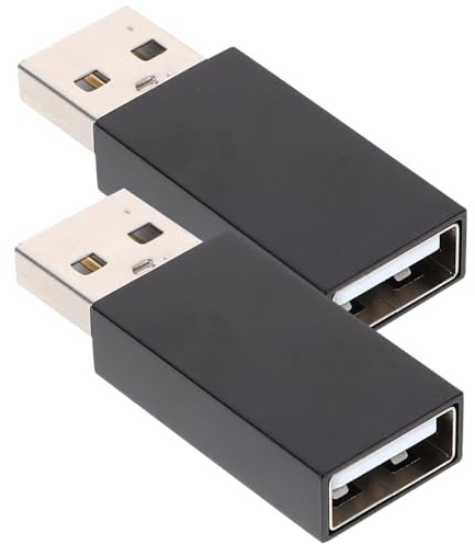 Levemolo 2 pezzi Adattatore USB Maschio Femmina con Guscio in Lega di Alluminio Spessore Protezione Sicurezza Dati Nero