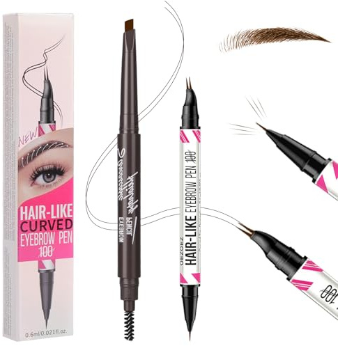 BUTBU Crayon à sourcils liquide, Stylo à sourcils double pointe, 3D Crayon Sourcil Microblading, Crayons Yeux, Express Brow Ultra Slim, Longue Durée, crée un aspect naturel, Pinceau inclus(Brun foncé)