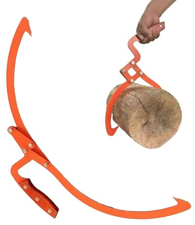 BommFu Pinza posteriore per tronco d'albero, gancio antiscivolo in metallo – Strumento per tirare il legno | Per sollevare e trasportare per campeggio, manipolazione del legno e silvicoltura