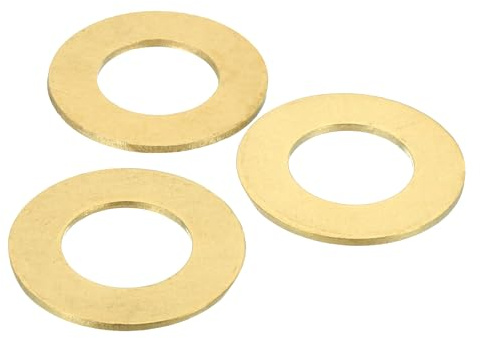 QUARKZMAN 3 Pack Arandela Plana Latón 24mm DI 44mm DE 2mm Grosor | M24 Arandelas Cobre Kit Arandelas Aplastamiento Variadas, Para Pernos Tornillos Reparación Maquinaria Construcción