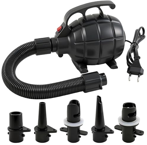 Pompa ad aria elettrica, pompa ad aria da 600 W, per oggetti gonfiabili, pompa elettrica per materassi ad aria con 4 ugelli, per materassino gonfiabile, galleggianti, zattere, letti ad acqua, palle da