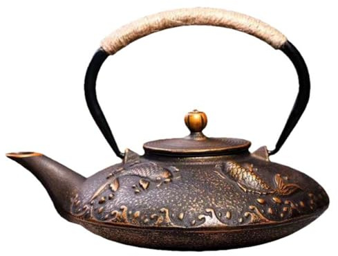 Théière en fonte, bouilloire à thé sur cuisinière avec poignée résistante à la chaleur, théière japonaise de 800 ml/28 oz pour hommes, cuisine pour femmes.