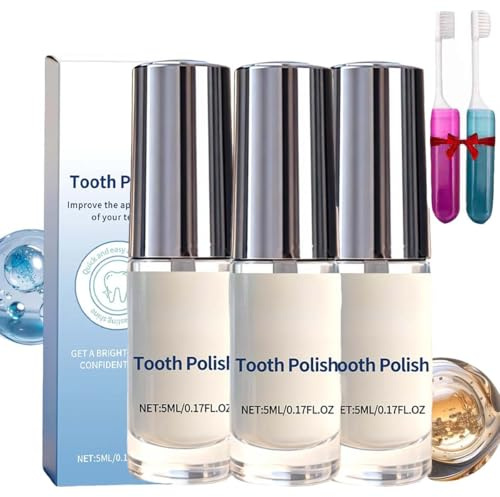 3 pezzi Smalto Per Denti Bianco Miraloud,Vernice Sbiancante Naturale Per Dentic,Smalto Per Denti Portatile Lunga Durata,Gentle Care Naturals Formula Toothpaint,Per Tutti I Tipi Di Denti